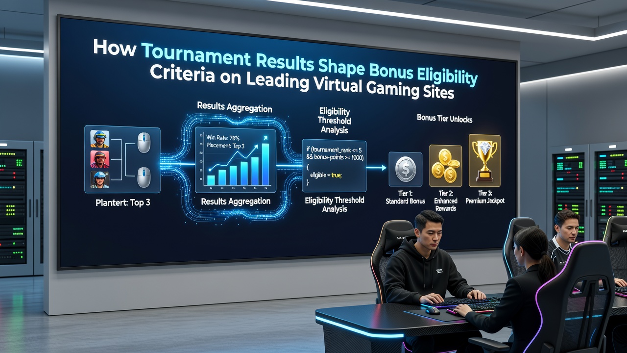 Analytics dashboard on a virtual gaming site illustrating how tournament placements influence bonus tier progression